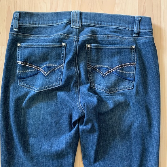 WHBM Blue Jeweled Boot Cut Jeans - Picture 6 of 7
